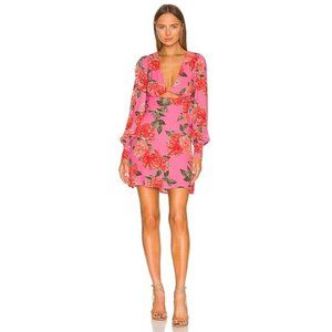 AFRM Castiel Mini Dress Pink Bouquet Floral Cut Out